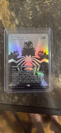 Magic MTG Spider-Man Opposition Agent 0019 Borderless Marvel Eternal Mythic Foil - Image 1