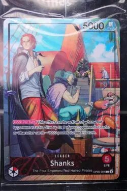 One Piece SHANKS Leader Promo Card PSA Magazine July 2025 Sealed OP09-001 - Image 2