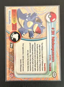 1999 Topps Pokemon Nidoqueen TV Animation Edition Series 1 #31 Black Logo NM/MT - Image 2