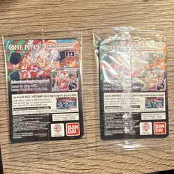 Bandai Namco One Piece Card Game US Voyage Monkey D. Luffy Holo Promo x2 - Image 2