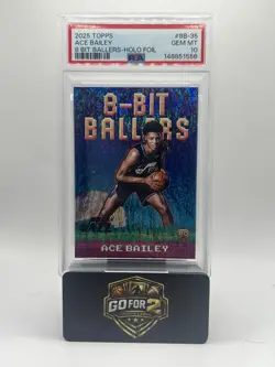 2025-26 Topps Ace Bailey Utah Jazz RC 8-Bit Ballers Holo Foil Rookie PSA 10 - Image 1