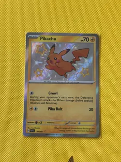 Pokemon TCG Pikachu 131/091 Paldean Fates Shiny Rare Holo English - Image 1