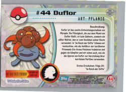 GERMAN 1999 TOPPS POKEMON CARD #44 OUFLOR- TV ANIMATION EDITION BLACK LOGO - Image 2