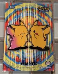 2000 Topps Pokemon TV Series 2 Stick-Ons Ditto (Pikachu) #132 LP Ungraded NM - Image 1