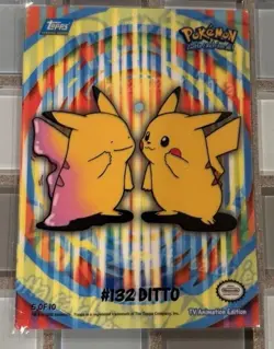 2000 Topps Pokemon TV Series 2 Stick-Ons Ditto (Pikachu) #132 LP Ungraded NM - Image 2