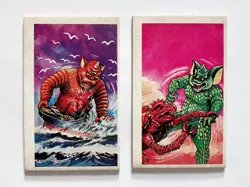 Vintage Japanese MENKO Card lot 23 - 1970s Kaiju Godzilla Alien Baltan Garamon - Image 3