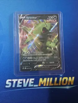 Pokemon TCG Tyranitar v SWSH109 Black Star Promo Card Near Mint Condition - Image 1