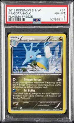 2013 POKEMON B&W PLASMA FREEZE #84 KINGDRA-HOLO PSA 8 - Image 1