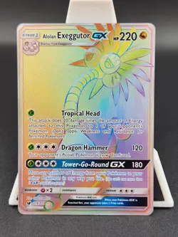 Alolan Exeggutor Gx 118/111 Pokemon Crimson Invasion Secret Rare Rainbow Holo NM - Image 1