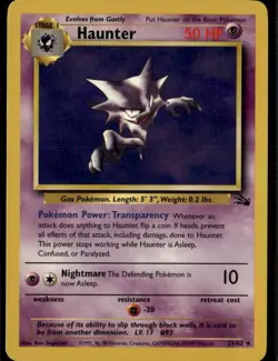 NM - Haunter (21) #21/62 | Rare | Fossil - Image 1