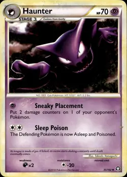 Haunter 35/102 HP Uncommon HGSS Triumphant Pokemon - Image 1