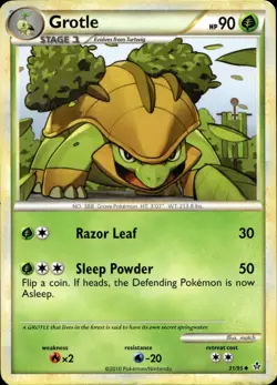 Grotle 31/95 HP Uncommon HGSS Unleashed Pokemon - Image 1