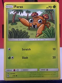Paras 4/68 Hidden Fates Pokemon TCG Regular Common 2019 NM - Image 3