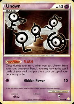 Unown 55/123 HP Uncommon HeartGold & SoulSilver Pokemon - Image 1