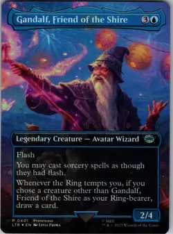 Gandalf, Friend of the Shire (Borderless) LTR 401 Foil U NM Universes Beyond: Th - Image 1