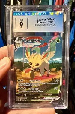 2021 Pokemon Evolving Skies Leafeon VMAX Alt Art Secret #205 CGC 9/10 MINT RARE - Image 1