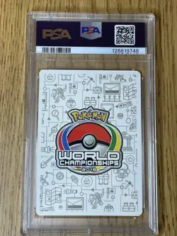 2019 POKEMON WORLD CHAMPIONSHIPS PROMO #71 MEWTWO & MEW GX WORLD CHAMP PSA 9 - Image 3