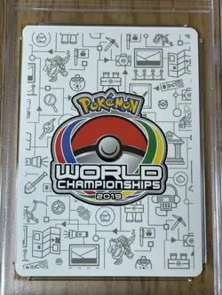 2019 POKEMON WORLD CHAMPIONSHIPS PROMO #71 MEWTWO & MEW GX WORLD CHAMP PSA 9 - Image 4