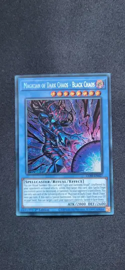 YUGIOH Magician Of Dark Chaos - Black Chaos CORI-EN027 Secret Rare 1ST ED - Image 1
