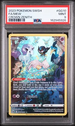 2023 POKEMON SWORD AND SHIELD CROWN ZENITH GG10 FULL ART/MEW PSA 9 - Image 1
