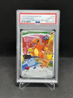 2026 POKEMON FIRST PARTNER ILLUSTRATION COLLECTION SERIES 1 CHARMANDER PSA 10 - Image 1