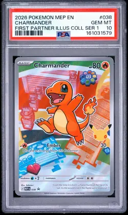 2026 POKEMON FIRST PARTNER ILLUSTRATION COLLECTION SERIES 1 CHARMANDER PSA 10 - Image 1