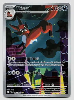 Pokemon Thievul Illustration Rare ME05: Pitch Black 092/084 NM - Image 1