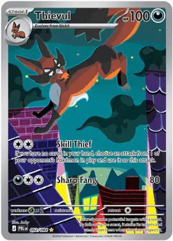 Pokemon Thievul 092/084 Pitch Black Illustration Rare (IR) Holo EN M/NM - Image 1
