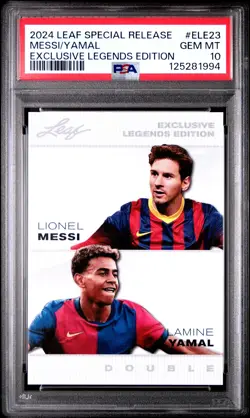 LEAF SPECIAL RELEASE EXCLUSIVE LEGENDS EDITION LAMINE YAMAL/LIONEL MESSI PSA 10 - Image 1