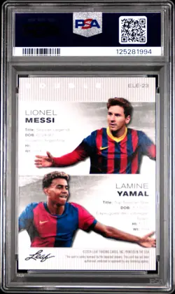 LEAF SPECIAL RELEASE EXCLUSIVE LEGENDS EDITION LAMINE YAMAL/LIONEL MESSI PSA 10 - Image 2