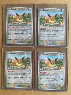 Eevee Pokemon Day 2025 Reverse Cosmos Holo 4 Card Lot - Image 1