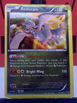 Reshiram 63/108 XY Roaring Skies Holo Rare Pokemon TCG 2015 HP - Image 3