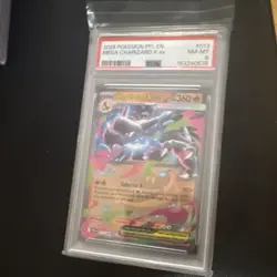 Mega Charizard X ex PSA 8 013/094 Me02 Phantasmal Flames Holo Pokemon TCG - Image 1