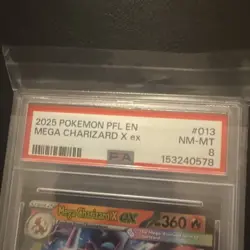 Mega Charizard X ex PSA 8 013/094 Me02 Phantasmal Flames Holo Pokemon TCG - Image 4