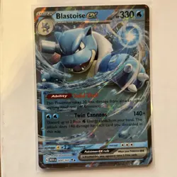 BLASTOISE EX 009/165 Double Rare 151 Pokemon Holo Near Mint - Image 1