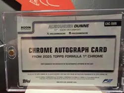 2025 Topps Chrome Formula 1 F1 ALEXANDER DUNNE Auto RED RAYWAVE /5 - Image 2