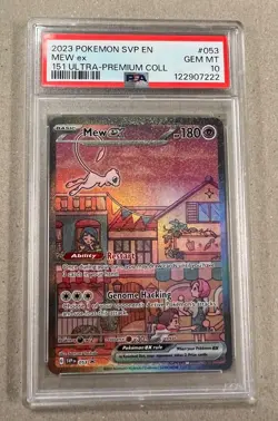 2023 POKEMON MEW EX 053 BLACK STAR PROMO SVP EN 151 ULTRA PREMIUM COLL. PSA 10 - Image 1