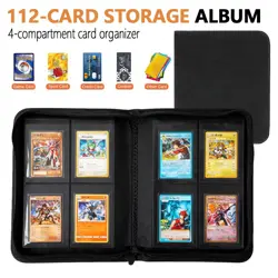 Premium Toploader Binder/PU Leather/Trading Card/Album/Folder/112 Holds - Black - Image 1