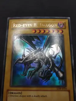 YUGIOH 2002 | RED-EYES B. DRAGON | LOB-E056 | OLD EU PRINT | EXCELLENT - VG - Image 5