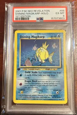 2001 Pokemon TCG Neo Revelation Shining Magikarp 66/64 Holo 1st Ed PSA 6 - Image 1