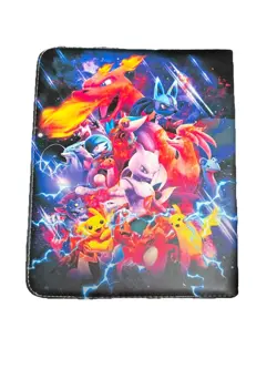 Pokemon Pocket Binder W/ 9 Pocket Game Sport Trading Card Storage Album Pikachu - Image 3