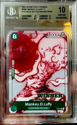 2024 ONE PIECE PROMOS UTA DECK BATTLE-WINNER #061 MONKEY D. LUFFY PSA 10 - Image 1