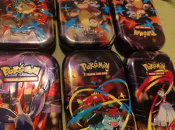 Pokemon TCG empty Mini Tin mega evolutions bundle x6 tins - Lucario, Gardevoir - Image 1
