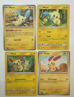 Minum & Plusle 4 Card Lot ~Cute cards~ Pokemon TCG - Image 1