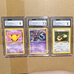 CGC Graded Pokemon TCG 3-Card Lot Drowzee 54/82 Eevee 55/82 Deoxys 33/108 Holo - Image 1