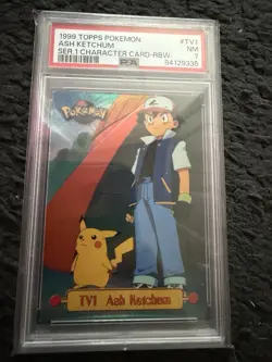 1999 Topps Pokemon TV Rainbow Foil 4-Card Trainer Lot PSA 7 Ash Misty Brock Gary - Image 3