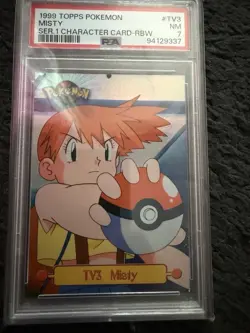 1999 Topps Pokemon TV Rainbow Foil 4-Card Trainer Lot PSA 7 Ash Misty Brock Gary - Image 5