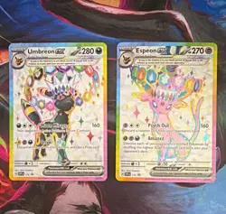 Pokemon TCG Umbreon ex & Espeon ex 2-Card Holo Promo Lot SVP175-176 - Image 1
