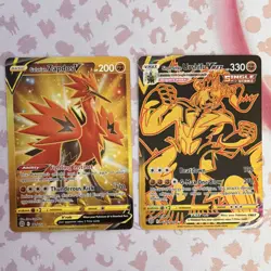 Pokemon TCG 2 Card Lot Foil V VMAX Galarian Zapdos Urshifu English - Image 1