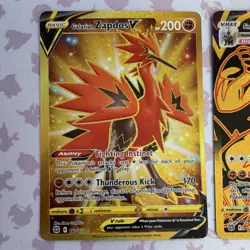 Pokemon TCG 2 Card Lot Foil V VMAX Galarian Zapdos Urshifu English - Image 2